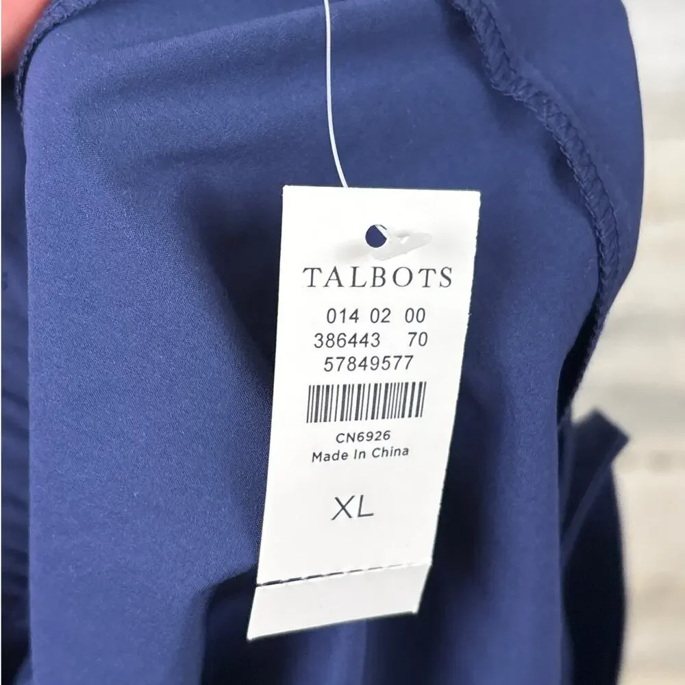 Talbots Aqua Club Womens XL Navy Blue Wrap Mid Rise Swim Skort NWT Beach Holiday